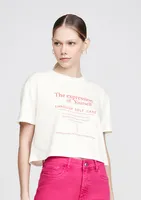Camiseta Manga Curta Em Algodão Estampada - Off White