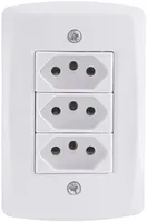 [6unid+ | +POR- | R$ 7,76/cada] Conjunto 3 Tomadas Tramontina Lux2 Branco