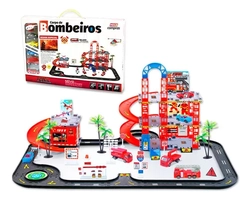 Hot Pista Auto Posto Carrinhos Plataforma Helicoptero Cor Colorido 