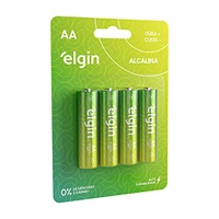 Pilha Alcalina AA Elgin com 4 unidades Comum