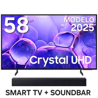 [COMBO] Samsung Smart TV 58 Polegadas Crystal UHD 4K U8500F 2025 + Soundbar Samsung HW-B400F