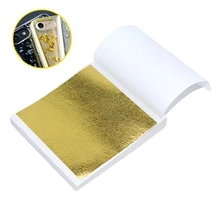100 Folhas de Ouro Comestível 9x9cm para Bolos