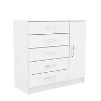 Cômoda Sapateira Branca 5 Gavetas 1 Porta CP151 Evidencia Móveis | R$179