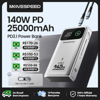 Power Bank Movespeed m25pro 140w 25000mah pd3.1 carga rápida 100w