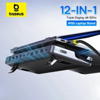 HUB BASEUS EH3, 12 em 1 com HDMI, Display Port, USB A, USB C, RJ45 para Notebook ou MacBook