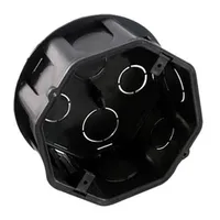 Caixa Luz Plástica Preta Octogonal Simples Fm 4x4