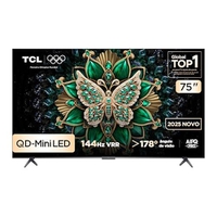 Smart TV TCL 75 Polegadas QLED Mini LED 4K C6K WiFi Bluetooth Google TV 4 HDMI 144Hz HDR10+ 75C6K