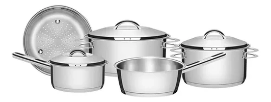 Jogo De Panelas Solar Em Aço Inox 5 Peças Tramontina