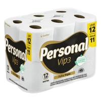 [REC] Personal Papel Higiênico Vip Folha Tripla Com 12 Rolos De 20M