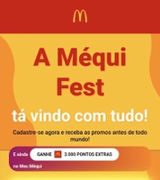 [Mc Donald's] 3000 pontos grátis no Meu Méqui