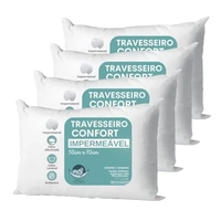 Kit 4 Travesseiro Conjunto Cama 50x70 Capa Removivel Macio