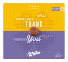 Caixa Bombom Milka Praliné Recheio Creme 110g - 20 unidades 