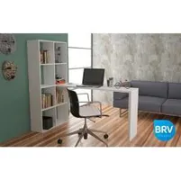 Estante com Escrivaninha BRV BE 38-06, Branca | R$199