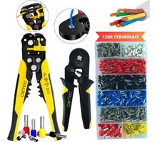 Kit Alicate Crimpar e Descascador c/ 1200 Terminais