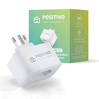 Smart Plug Wi-Fi 10A/1000W- NBR, Positivo Casa Inteligente, ligue ou desligue seus eletrodomésticos através do celular, Compatível com Alexa
