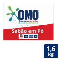 Sabão Lava-roupas Em Pó Omo Lavagem Perfeita Caixa 1,6kg R$12,14
