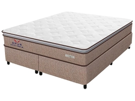 Cama Box Queen (Box + Colchão) Plumatex - Mola 65cm de Altura Ópus | R$1499