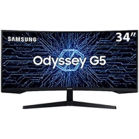 Monitor Gamer Curvo Samsung Odyssey 34, WQHD, 165Hz, 1ms, Tela Ultrawide, HDMI, Display Port, Freesync Premium, Preto, Série G5
