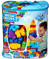 Sacola de 80 Blocos, Mega Bloks, Mattel