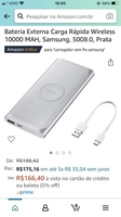 Bateria Externa Carga Rápida Wireless 10000 MAH, Samsung | R$166