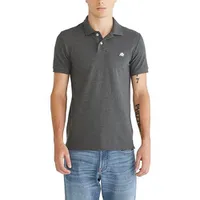 Camisa polo masculina Carvão cinza mesclado GG