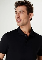 Camisa Hering Polo Regular Em Algodão Pima Preto