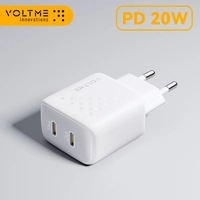 [Taxa inclusa] Carregador Voltme 20W com duas saídas USB C - PD3.0, QC3.0 e Acabamento premium