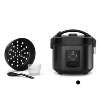 Panela de Arroz Elétrica Electrolux ERC10 Efficient 2 em 1 com Visor Glass por Rita Lobo 7 Xícaras - Preto/Inox - 110V