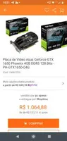[R$480 1X CC Shoptime] PLACA DE VÍDEO GTX 1650 | R$ 829