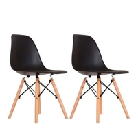 Conjunto Com 2 Cadeiras Charles Eames I Preto