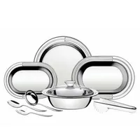 Kit Para Assar e Servir 8 Peças de Aço Inox Ciclo - Tramontina - R$162