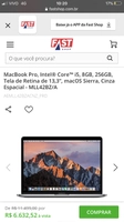 MacBook Pro, Intel® Core™ i5, 8GB, 256GB, Tela de Retina de 13,3” | R$6.632