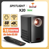 Projetor Byintek X20, Resolução 1280x720, Android 9, Wifi, Speaker Hifi 6W