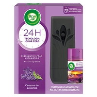 Air Wick Aromatizador De Ambiente Bom Ar Automático Aerossol Freshmatic Campos De Lavanda Aparelho + Refil 250Ml- Embalagem Variável