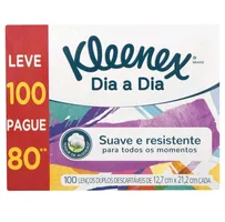 [Leve 3 Pague 2] Lenço de Papel Kleenex Dia a Dia 100 Unidades - Folha Dupla