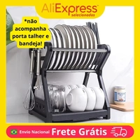 [App | Moedas R$17,37] Escorredor de Louças Duplo com Porta Talheres