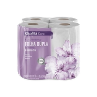 [R$ 5,59 Cartão Pão] Papel Higiênico Folha Dupla Neutro Qualitá 30m Pacote 8 Unidades