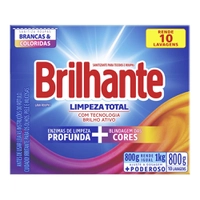 Sabão em Pó Brilhante Limpeza Total Sanitizante 800g