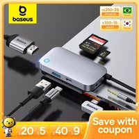 [ taxa inclusa ] Baseus Hub 6 em 1 USB C para iPad, Gen2, Compatível com HDMI, Porta PD 100W, SD