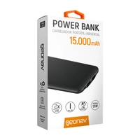 Carregador Portátil 15000mAh Universal - Geonav PB15000B - R$80,91