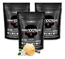 Kit Whey 3x900g Baunilha para Ganho Muscular