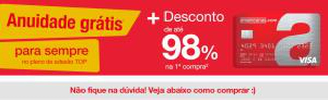 Anuidade Grátis pra Sempre no plano de adesão TOP - Cartão Americanas