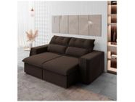 Sofá Retrátil Reclinável 3 Lugares Veludo Joly Platinum Qatar Gralha Azul Estofados