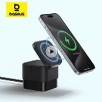 Suporte para Celular com Carregamento Magnético BASEUS Ajustável Para Todos Smartphones, 25W, 3 em 1, Para iPhone, Apple Watch e AirPods, MagSafe