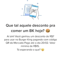 R$7,00 OFF no Burguer King | QR code
