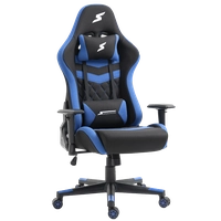 Cadeira Gamer SuperFrame Sport, Reclinável,  2D, Preta e Azul de Tecido 