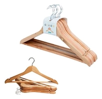 [R$2 CADA UND] KIT c/ 24 Cabide Madeira Gancho Giratório Armário Elegante Premium