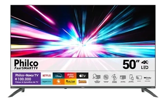 Smart TV 50” Philco PTV50VA4REGB Roku TV LED Dolby Audio