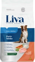 Ração Seca Liva Super Premium para Cães Adultos de Raças Médias