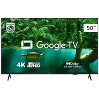 Smart TV Philips 50" 4K, Google TV, Comando de Voz, Dolby Vision/Atmos, Bluetooth - 50PUG7408/78